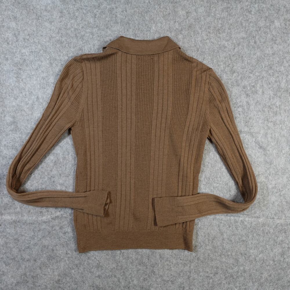 Reformation Chocolate Brown Ribbed Polo Knit - Picture 5 of 9